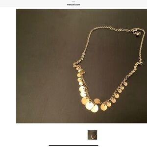 Gold Tone Disc Charm Necklace
